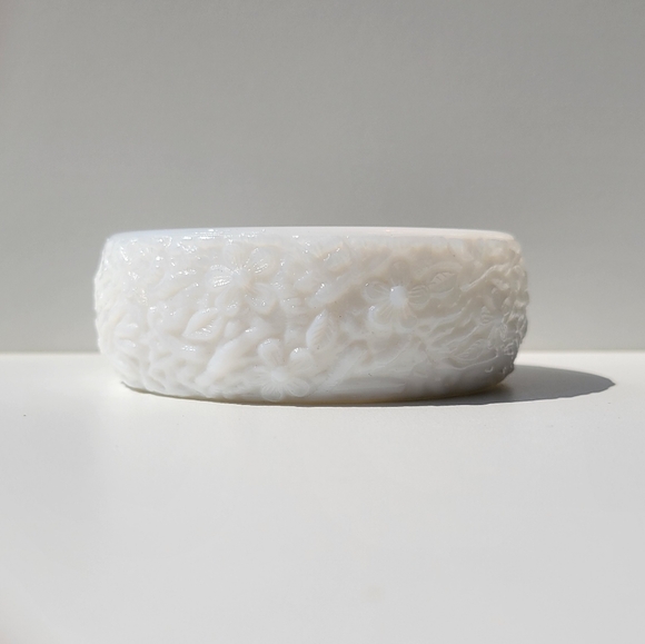 Vintage Floral Milk Glass Dish - Picture 2 of 5